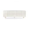 Four Hands Rio Media Console - Round Cut White Wash - full front view