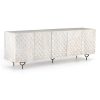 Four Hands Rio Media Console - Round Cut White Wash - side view