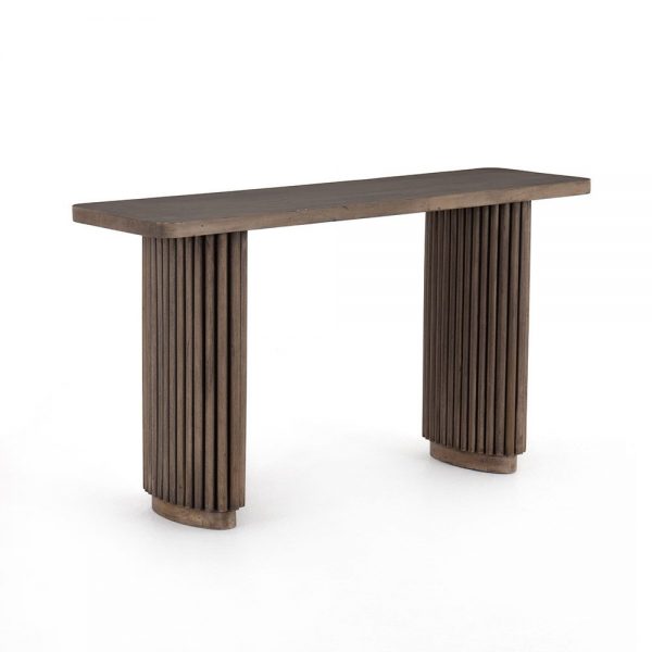 Four Hands Rutherford Console Table - Ashen Brown - side view