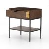Four Hands Trey Nightstand - side view with drawer open