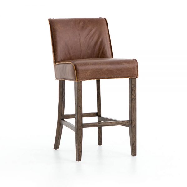 Four Hands Aria Counter Stool Sienna Chestnut - Side View