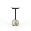Four Hands Viola Accent Table - Antique White Marble - side view
