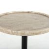 Four Hands Viola Accent Table - Antique White Marble - top detail view