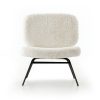 Four Hands Caleb Chair - Ivory Angora- Front View