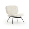 Four Hands Caleb Chair - Ivory Angora- Side View