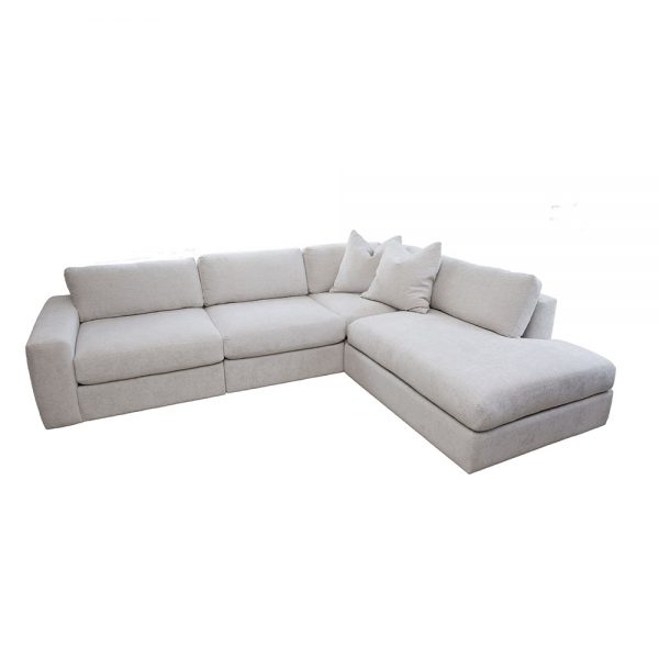 Link Sectional 4pc Right Return Montera Whitesand Whole View