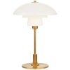 Whitman Desk Lamp Hand rubbed Antique Brass With White Glass Shade