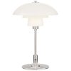 Whitman Desk Lamp Polished Nickel with White Glass Shade