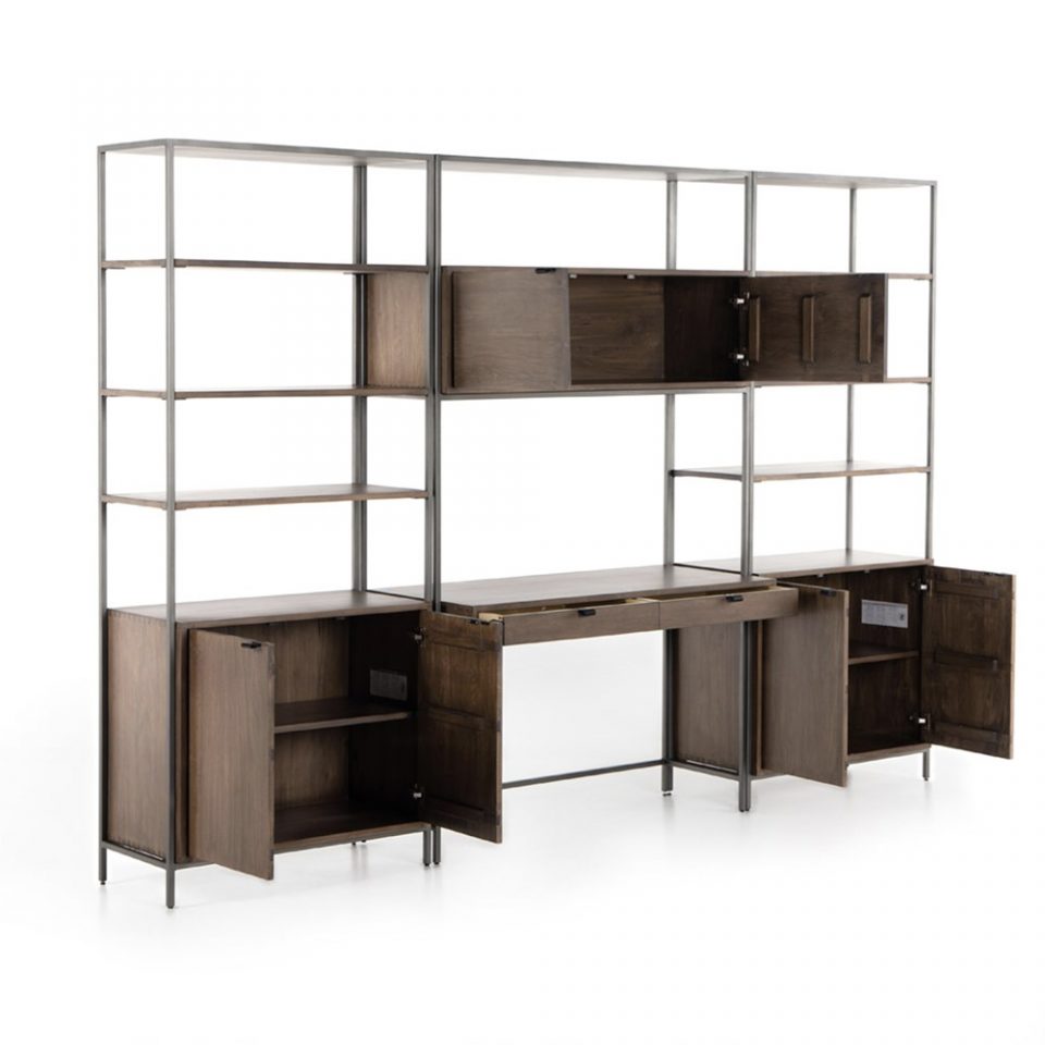 Trey Modular Wall Desk with 2 Bookcases HUIS